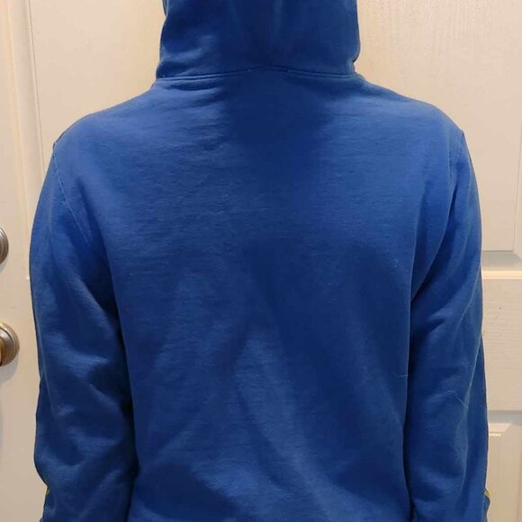 Billie Eilish x Cross Colours Hoodie with Flame Sleeves | Color: Blue | Size: XS - Picture 6 of 6